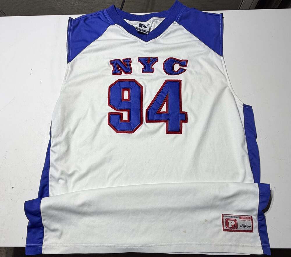 Vintage PJ Mark Absolute NYC 94 Basketball Jersey Size 2XL White Blue